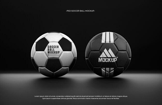 Mock-up di pallone da calcio monocromatico