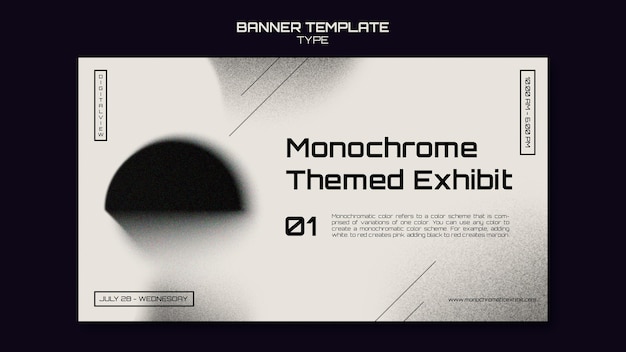 PSD monochrome art banner template