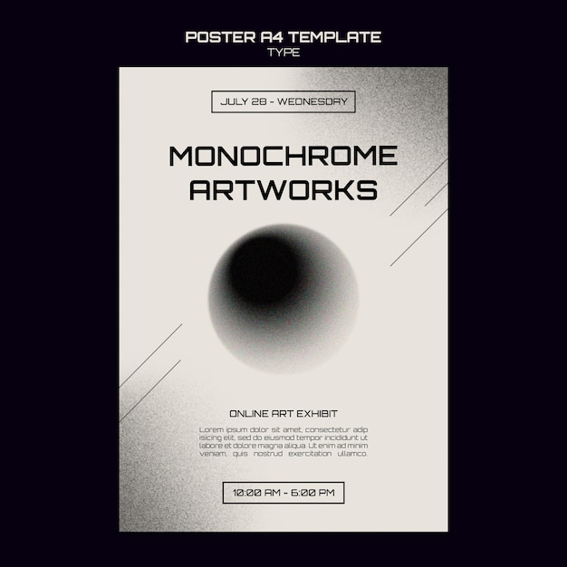 Monochrome art print template