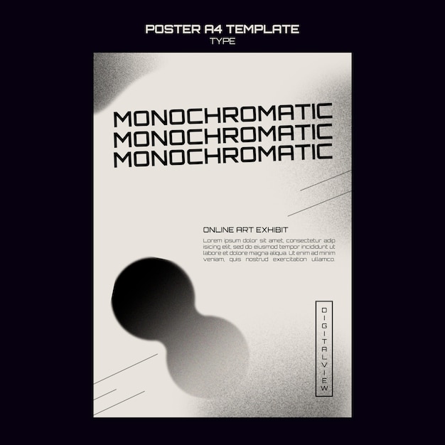 PSD monochrome art print template