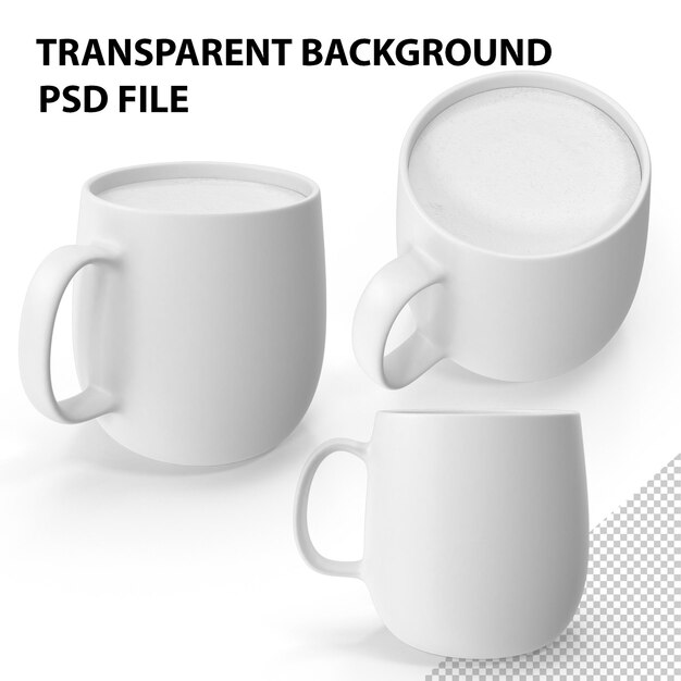 PSD monochrome coffee mug png