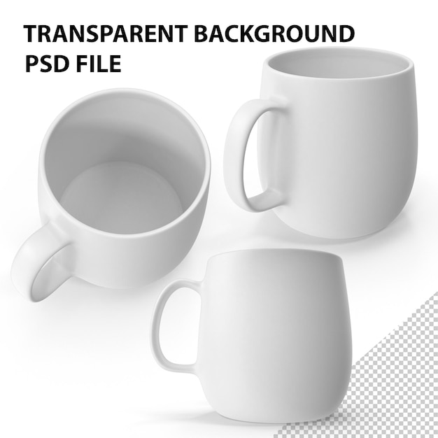 PSD monochrome coffee mug png