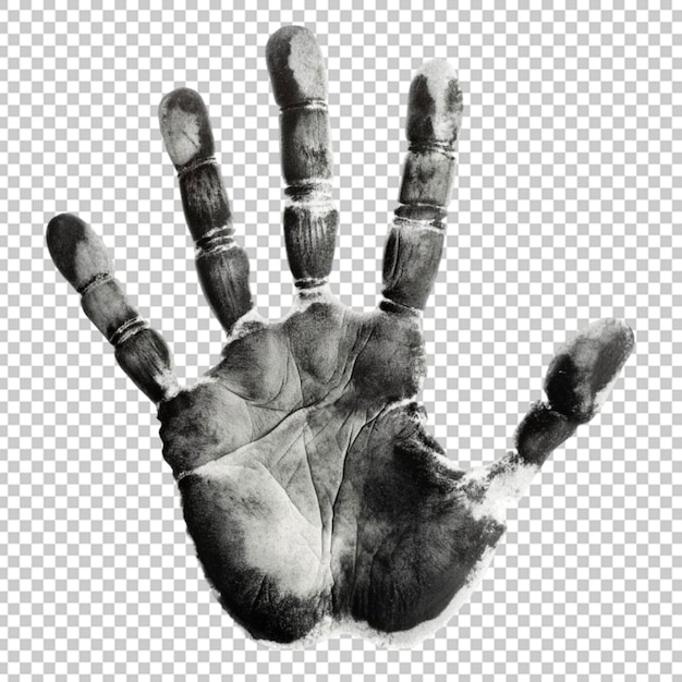 PSD a monochrome hand print