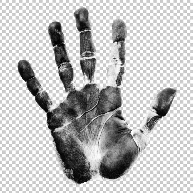 PSD a monochrome hand print