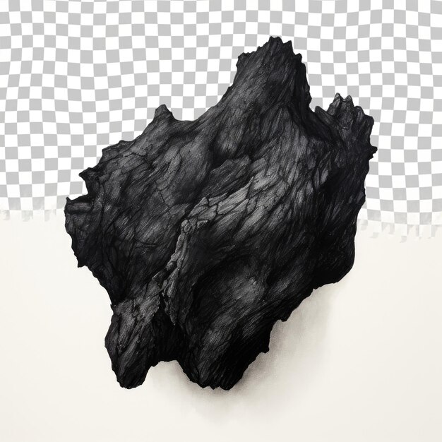 Monochrome photography of a rock on transparent background