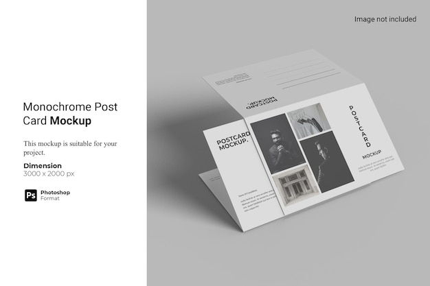 Monochrome Post Card Mockup