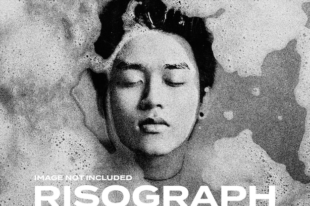 Monochrome risograph photo effect