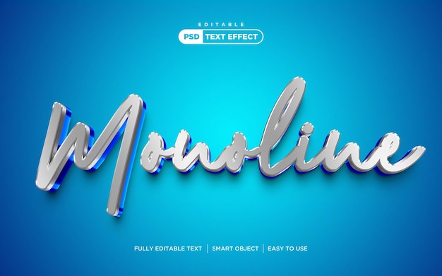 Monoline Editable psd text effect illustrations