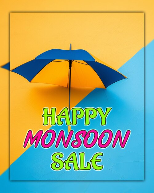 PSD monsoon seizoen sale compositie moesson aanbieden happy moesson grote moesson sale voor social media design