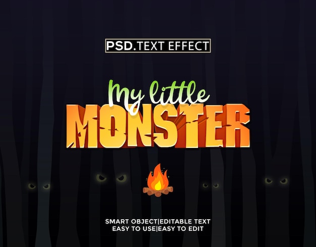 PSD monster 3d tekst effect