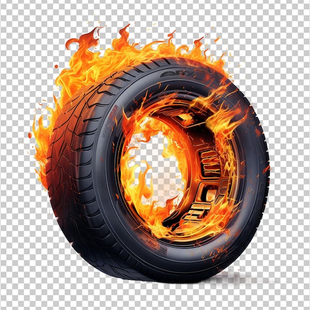 PSD a monster car tire on white background