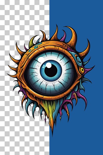 PSD monster eyes on transparent background