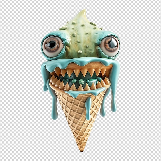 Monster icecream isolated on transparent background