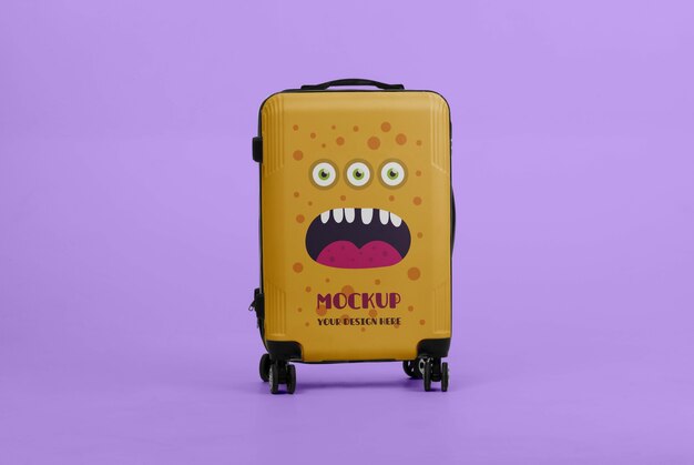 PSD monster luggage mockup design