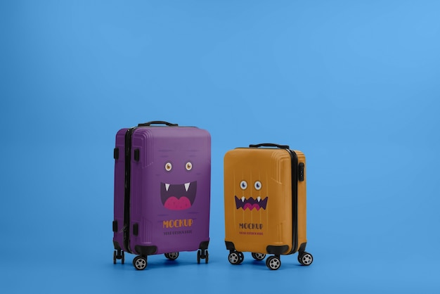 Monster luggage mockup design