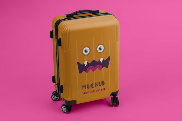 PSD monster luggage mockup design