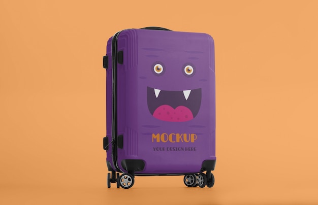 Monster luggage mockup design