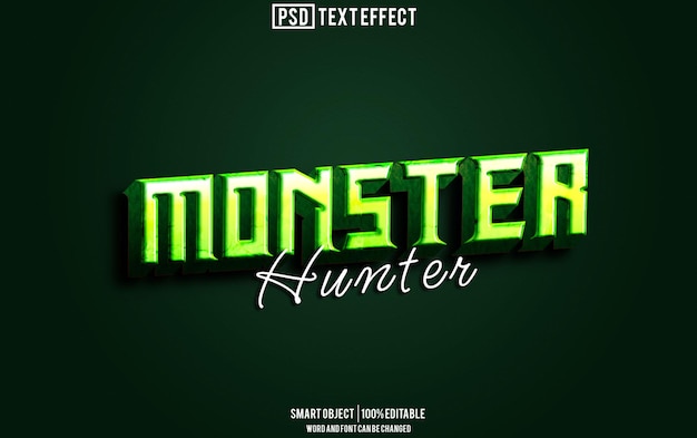 monster text effect font editable typography 3d text