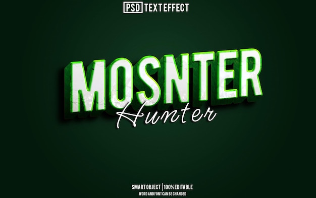 monster text effect font editable typography 3d text