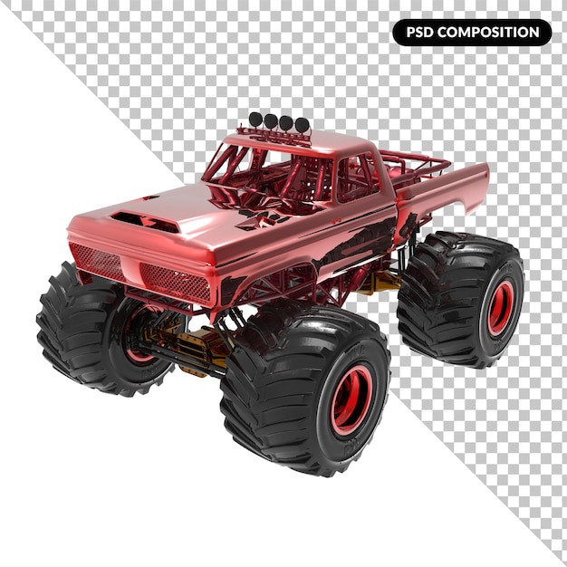 Monster truck geïsoleerd 3d-rendering