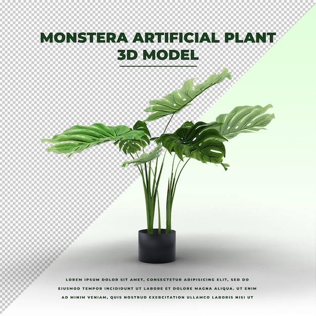 Pianta artificiale di monstera