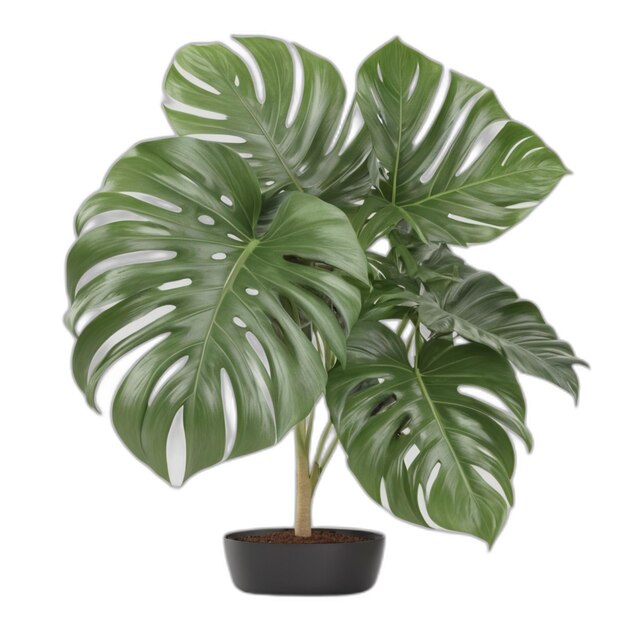 Monstera plant psd on a white background