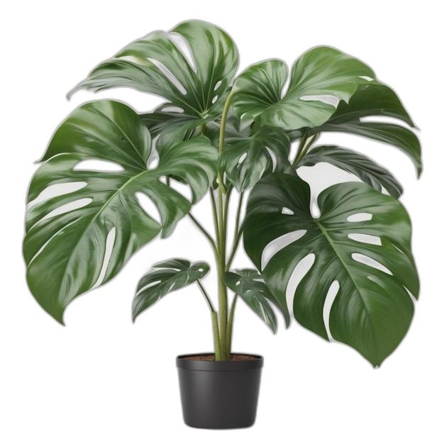 Monstera plant psd on a white background
