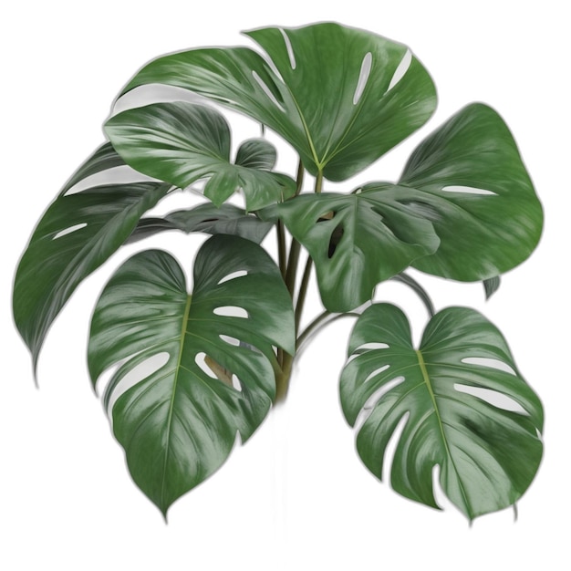 Monstera plant psd on a white background