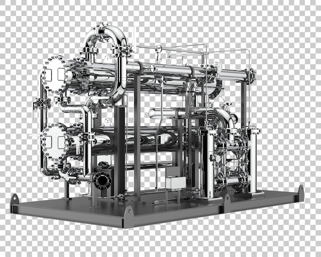 Montaż rur na przezroczystym tle ilustracja renderowania 3d