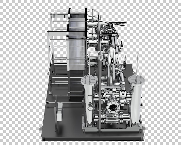 Montaż rur na przezroczystym tle ilustracja renderowania 3d