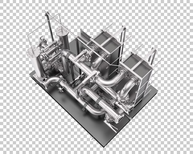 Montaż Rur Na Przezroczystym Tle Ilustracja Renderowania 3d