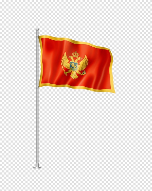 Bandiera del montenegro isolata su bianco