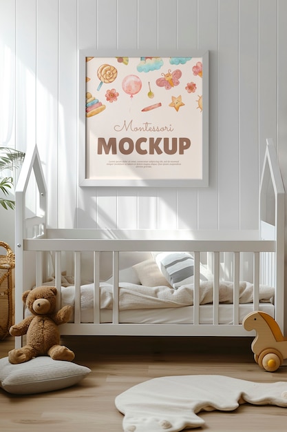 PSD montessori bed interior design mockup