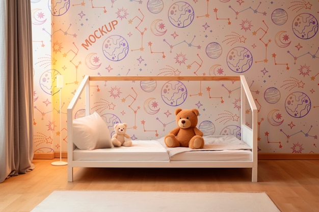 PSD montessori bed mockup design