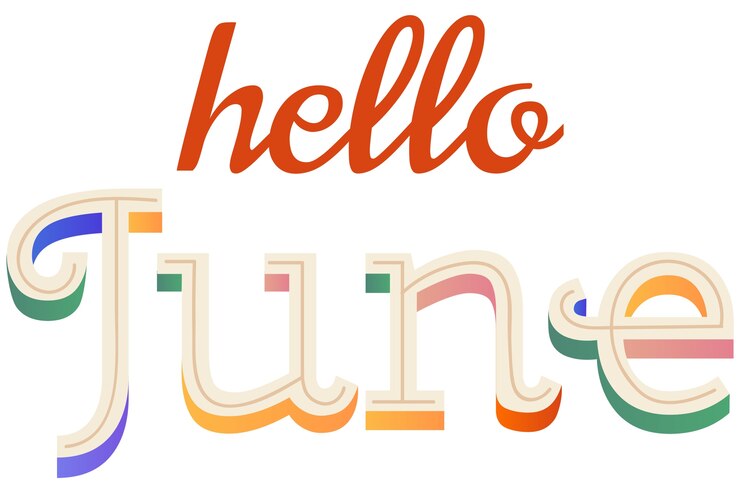 PSD month lettering design