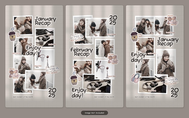 Monthly Recap Photo Collage Layout