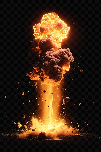 Monumental detonation with earthen tremors rocky debris and effect fx film background overlay art