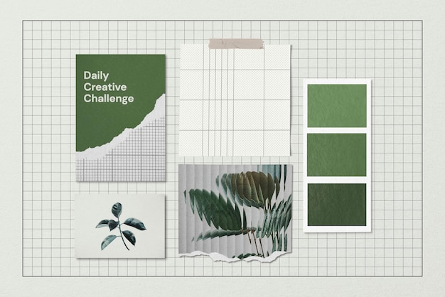 mood board mockup creative wall decor psd