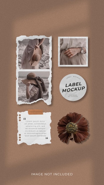 Mood board mockup-sjabloon voor instagram-verhaal