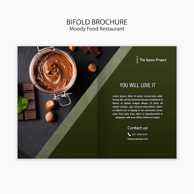 Moody food restaurant template concept for brochure