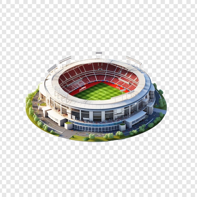 PSD mooi 3d isometrische stadion geïsoleerd op transparante achtergrond