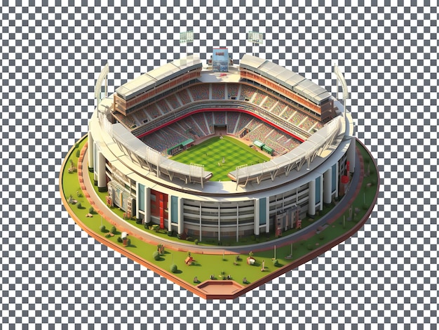 PSD mooi 3d-sportstadionmodel geïsoleerd op transparante achtergrond