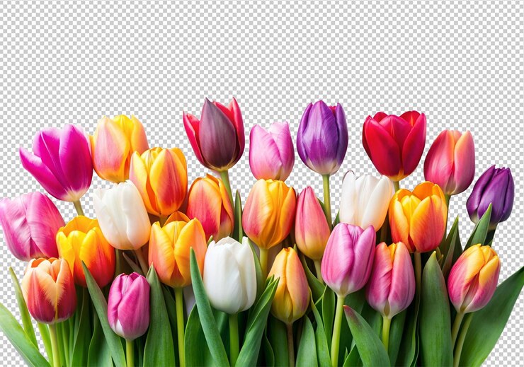 PSD mooi boeket bloemen geïsoleerd op een doorzichtige achtergrond