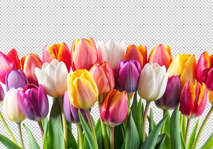 PSD mooi boeket bloemen geïsoleerd op een doorzichtige achtergrond