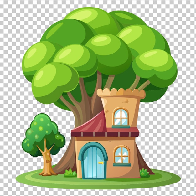 PSD mooi cartoon huis broccoli huis