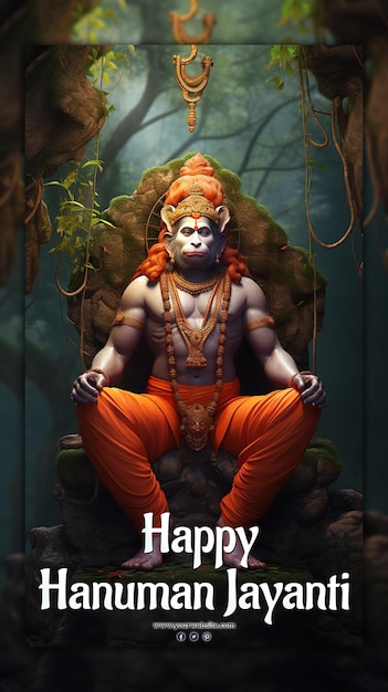 PSD mooi gelukkig hanuman jayanti indiase feest