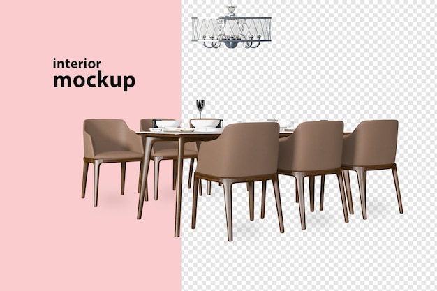Mooi interieur in 3D-rendering geïsoleerd