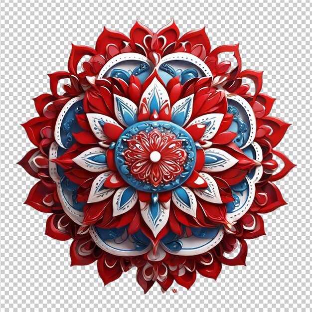 Mooi mandala-ontwerpelement met een geïsoleerd patroon op een doorzichtige achtergrond