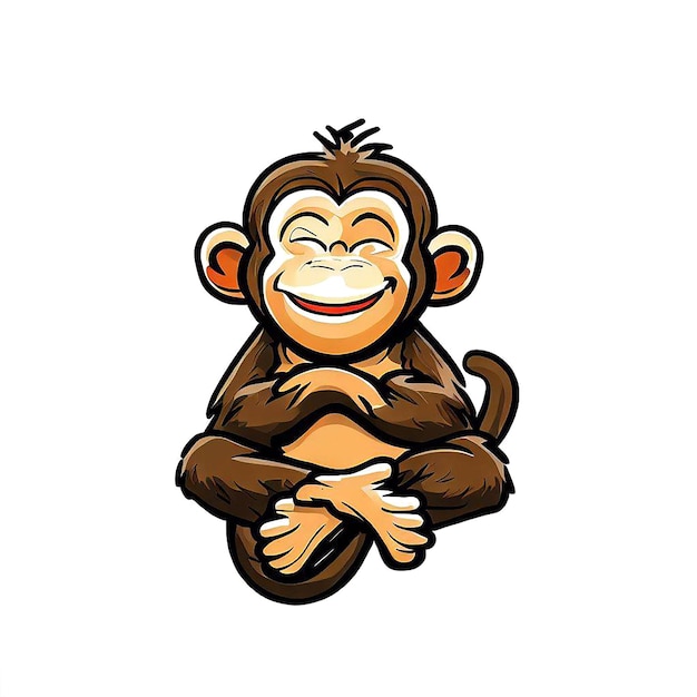 PSD mooi portret lachende aap ai vector kunst digitale afbeelding