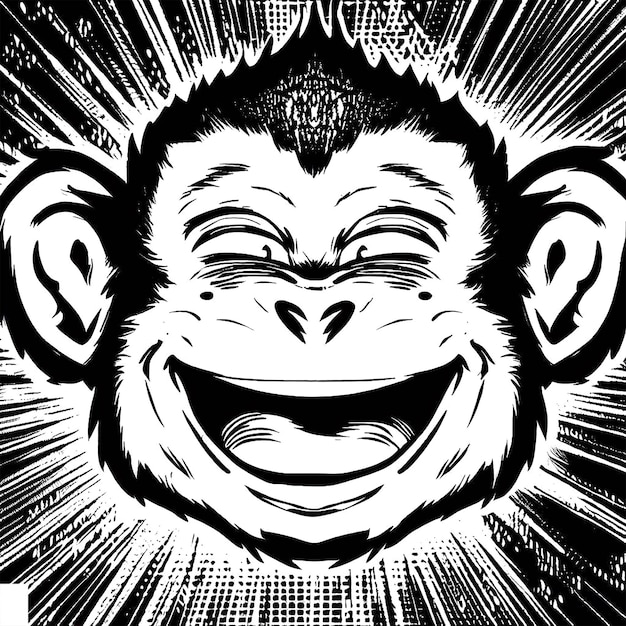 PSD mooi portret monkey icon avatar ai vector illustratie afbeelding behang